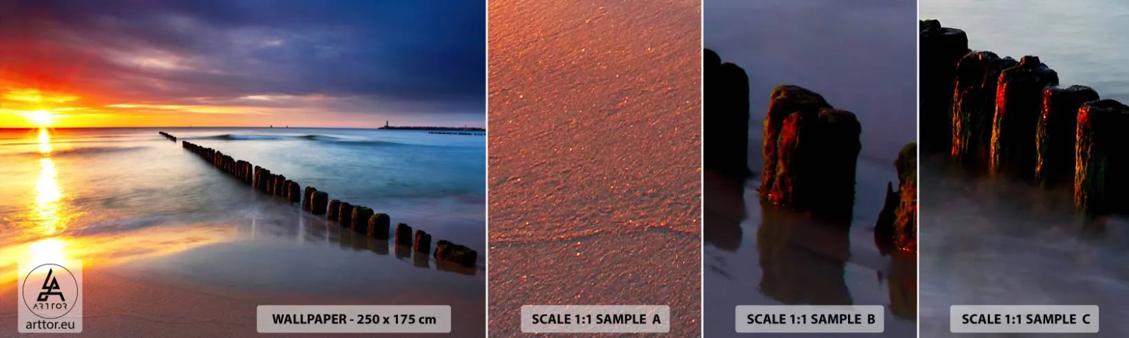 Fotótapéta Minta Standard Eco - Halgasd a csendet - Tájkép, Napnyugta, Strand - 100x30 cm