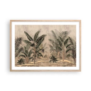 Poszter világos tölgy keretben - Gyarmati stílusú metszet - 70x50 cm