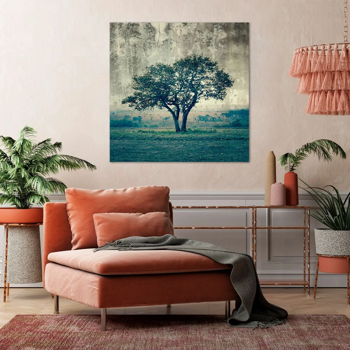 Vászonkép - Almafa a kék mezőn? - 60x60 cm