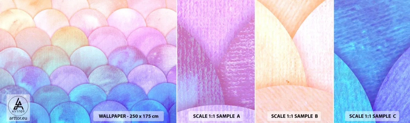 Fotótapéta Minta Standard Eco - Gyöngyház kagyló - Pasztell, Buborékok, Mérleg - 100x30 cm