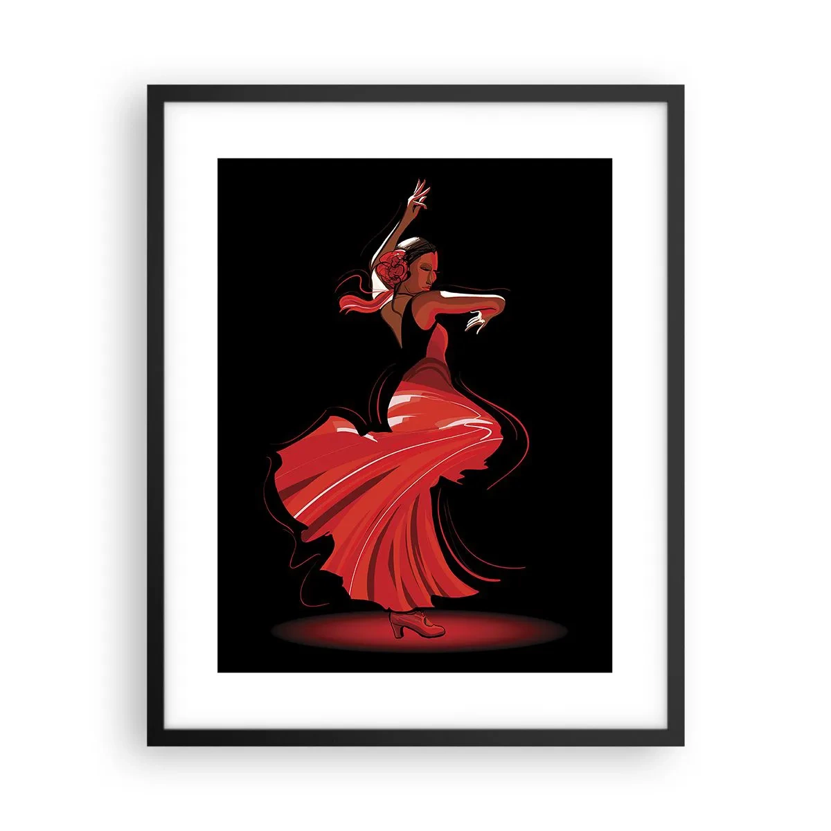 Poszter fehér keretben - A flamenco tüzes szelleme - 40x50 cm