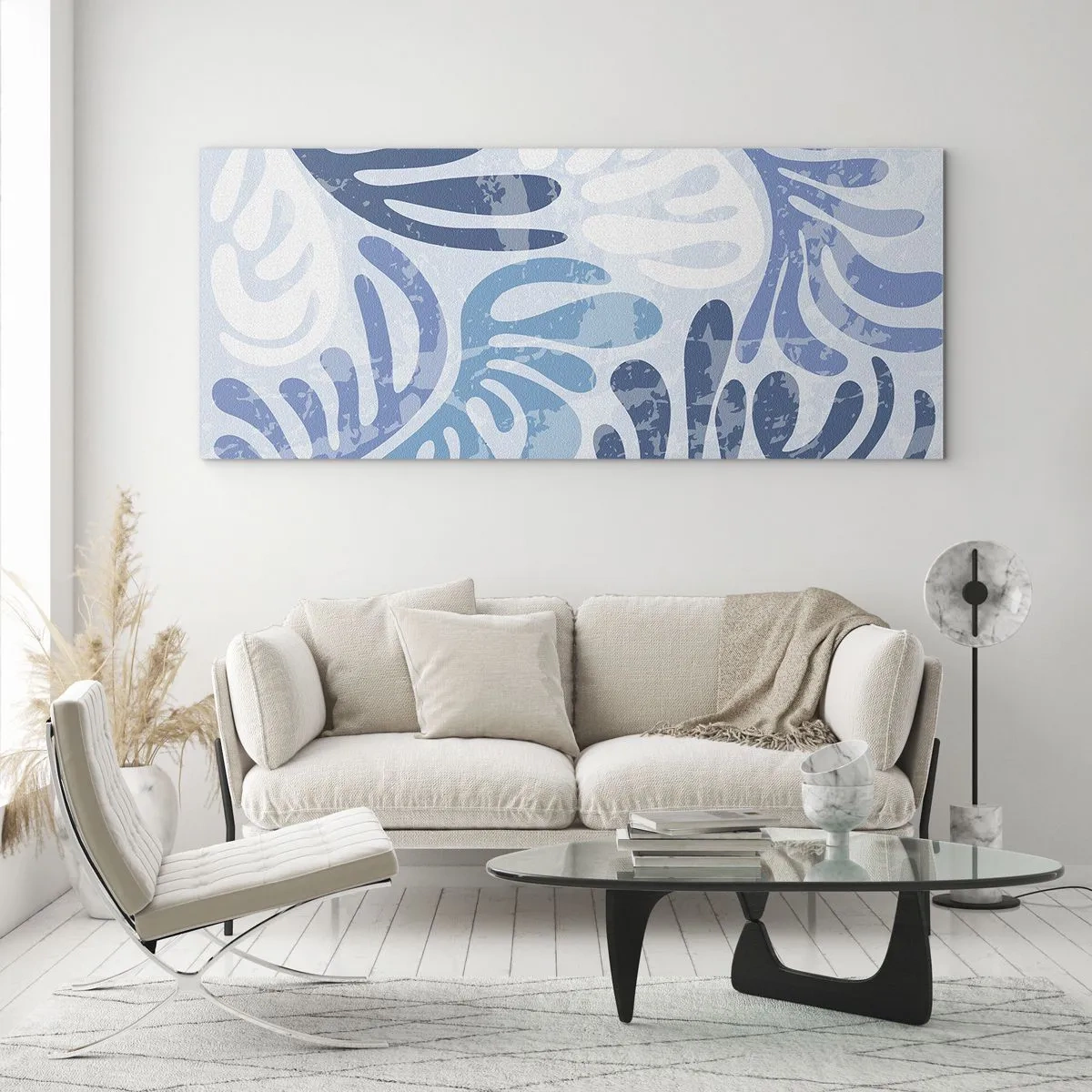 Üveg kép - Kék páfrányok - 120x50 cm