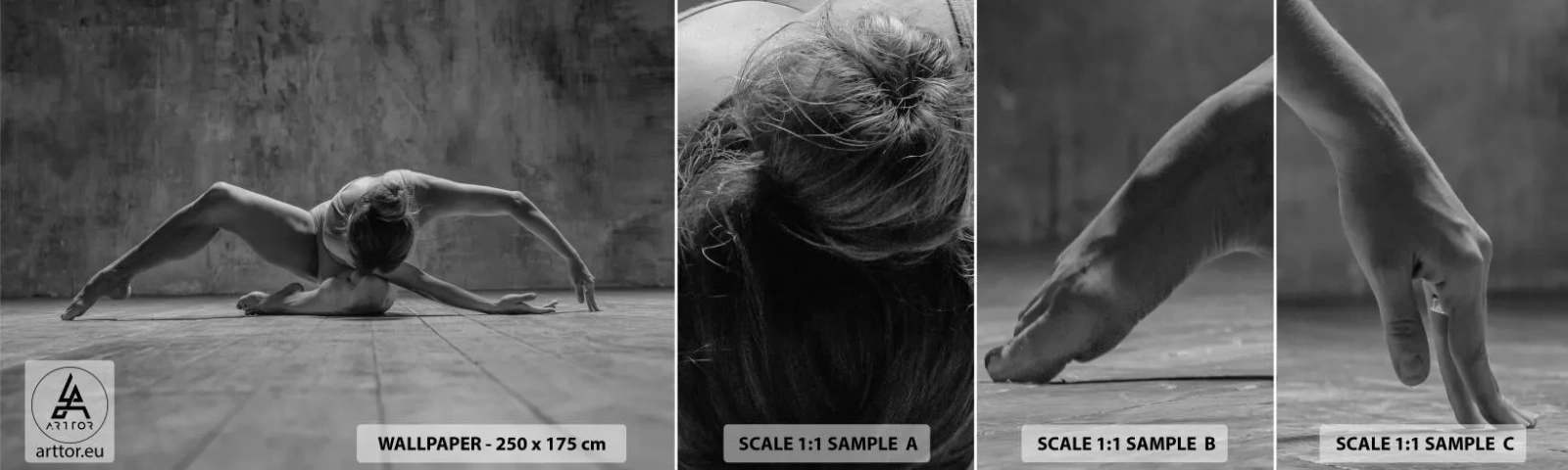 Fotótapéta Minta Öntapadós Deluxe Sticker - Előkerített szimmetria - Balerina, Balett, Tánc - 100x30 cm