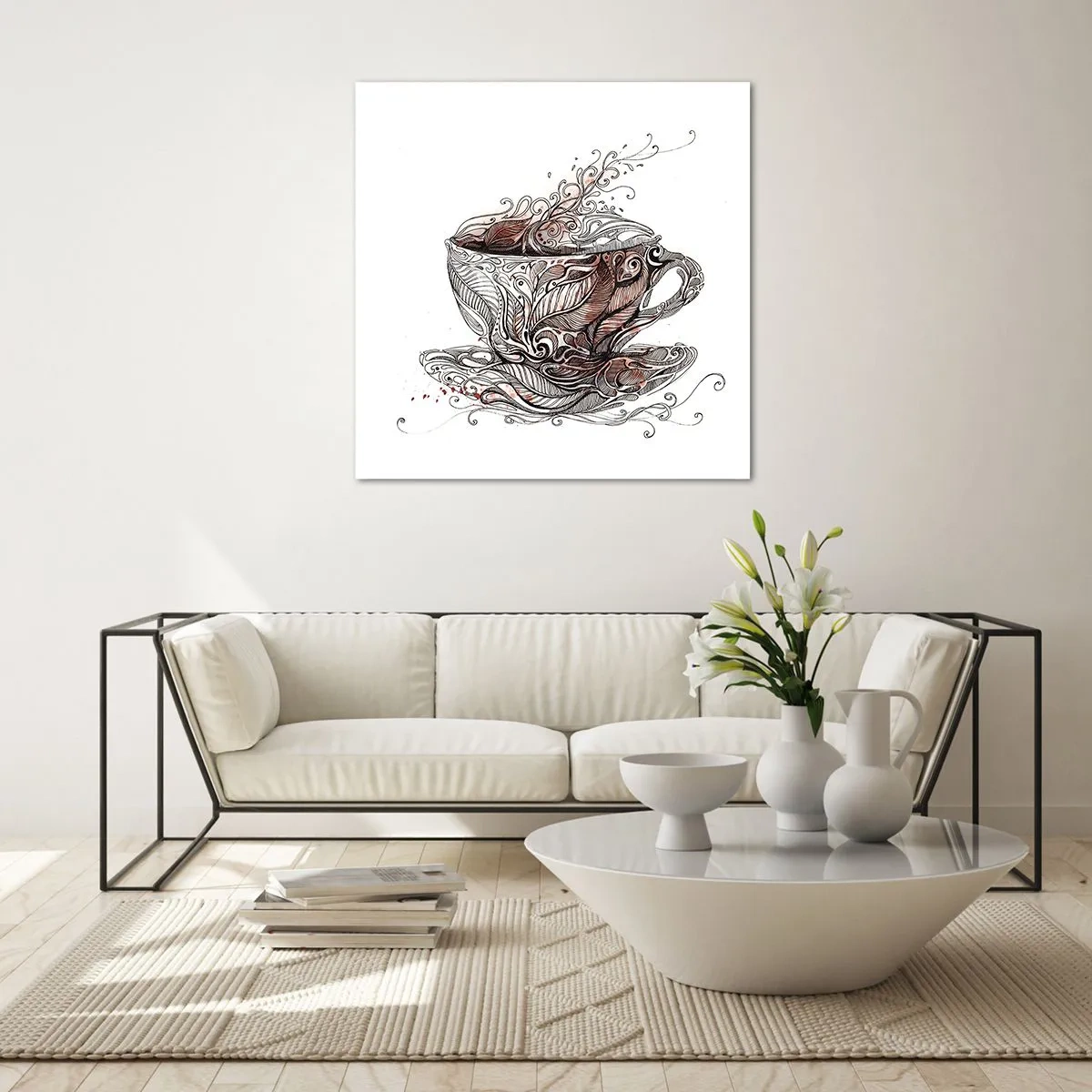 Üveg kép - Tea mindenre jó - 60x60 cm