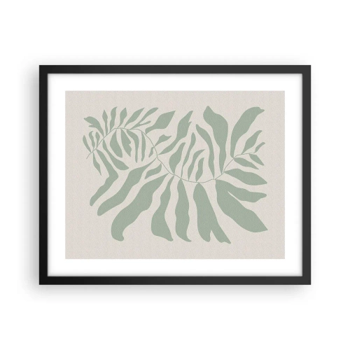 Poszter fehér keretben - Smaragdzöld ág - 50x40 cm