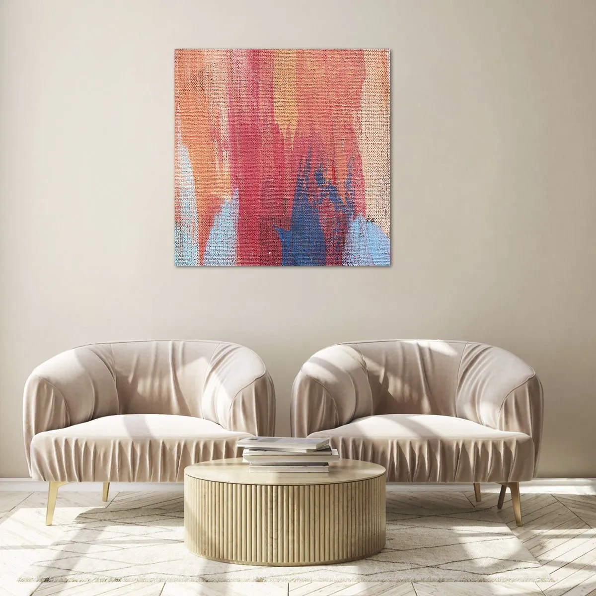 Üveg kép - Szivárványon kiúszva - 60x60 cm