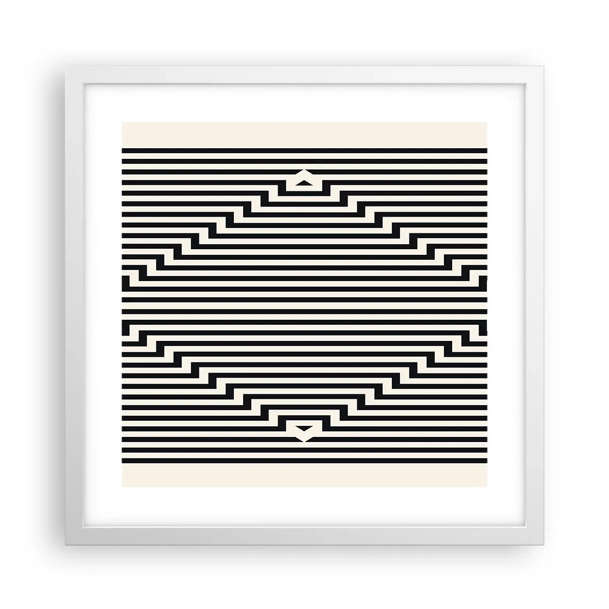 Poszter fekete keretben - Geometrikus illúzió - 40x40 cm