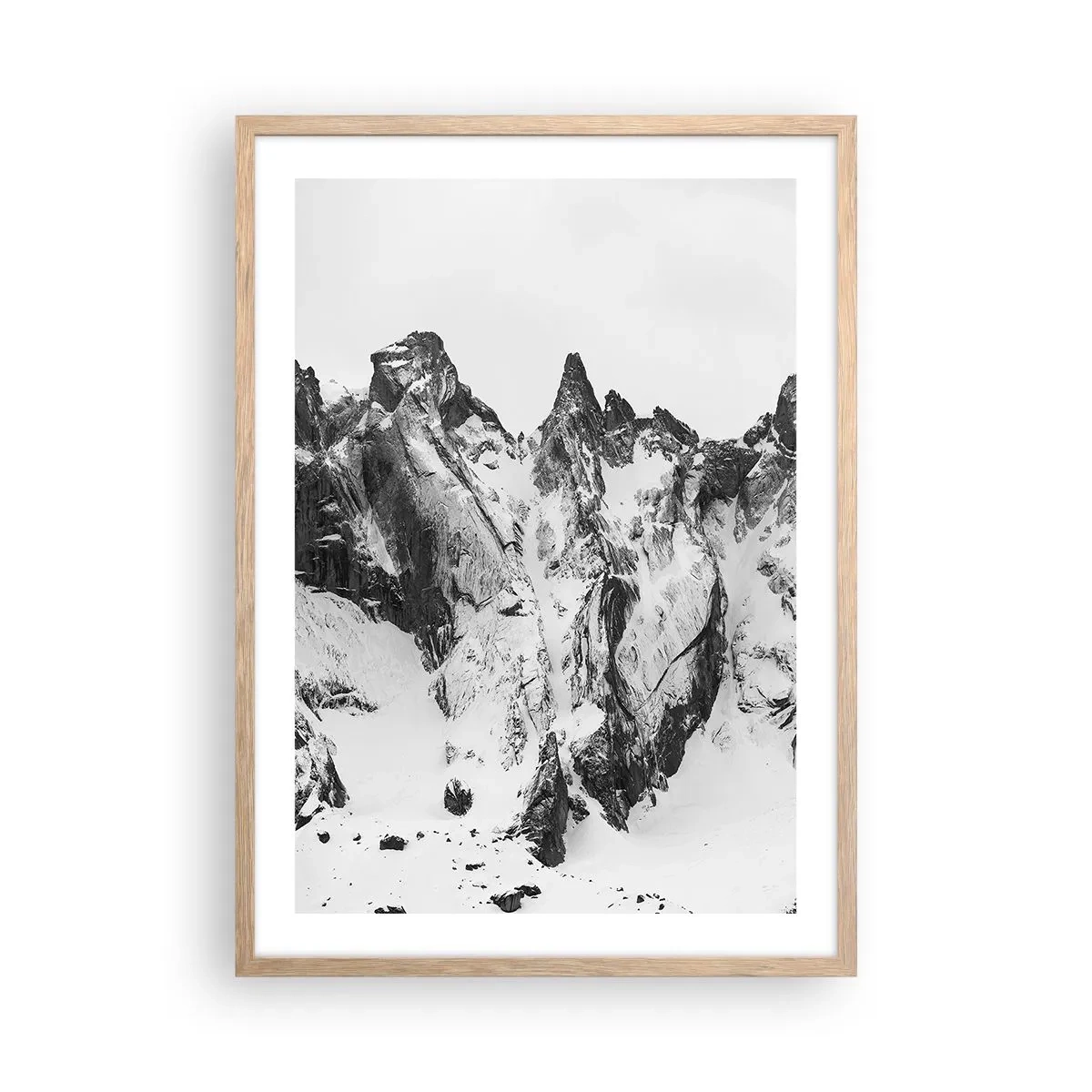Poszter világos tölgy keretben - Rémes gránit hegygerinc - 50x70 cm