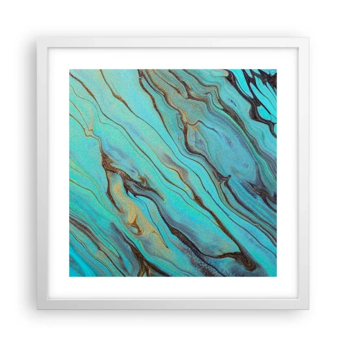 Poszter fekete keretben - Türkiz árapály - 40x40 cm