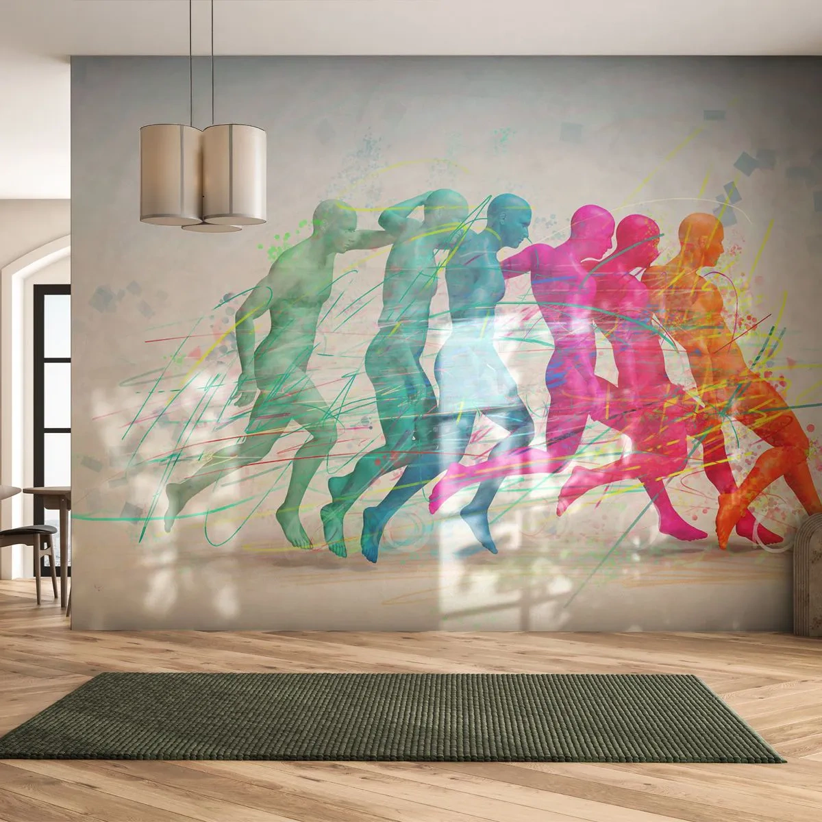 Fotótapéta Premium Sand - A mozgás harmóniája - Absztrakció, Férfi, Sport - 100x70 cm