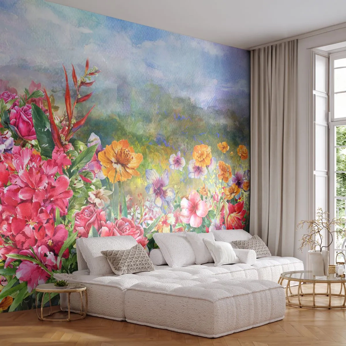 Fotótapéta Premium Canvas - A kert, amelyik megőrült - Virágok, Kert, Természet - 250x175 cm