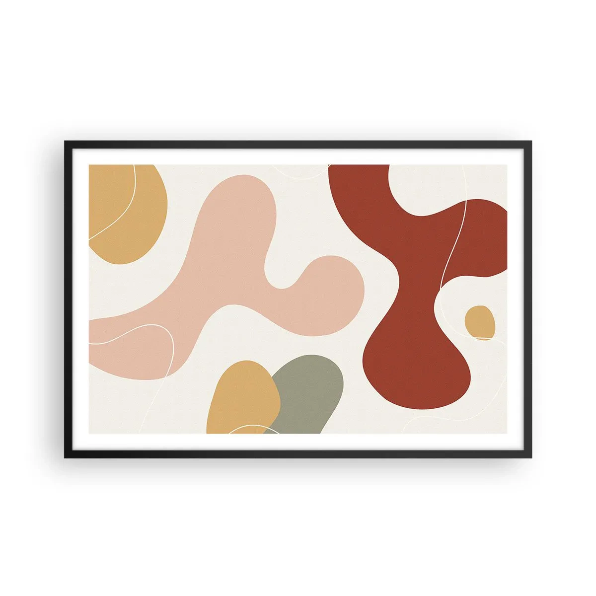 Poszter fehér keretben - Pöttyök vagy hullámok? - 91x61 cm