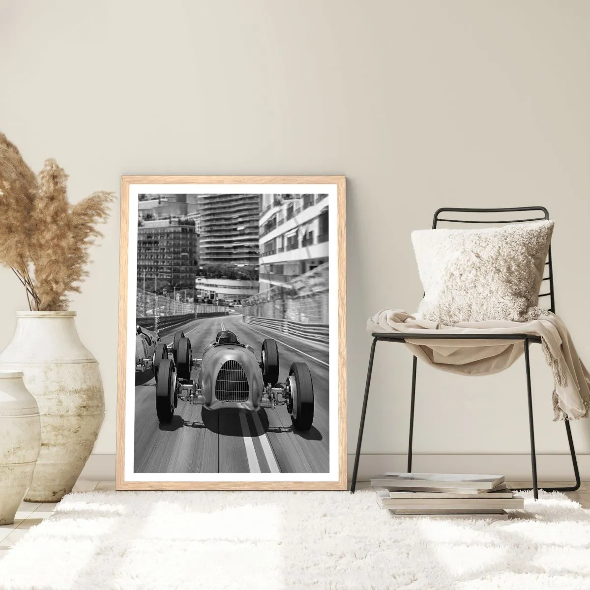 Poszter világos tölgy keretben - Réges-régen Monte Carlóban - 70x100 cm