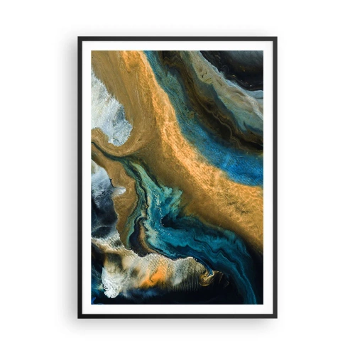 Poszter fehér keretben - Kék - sárga - kölcsönös hatások - 70x100 cm