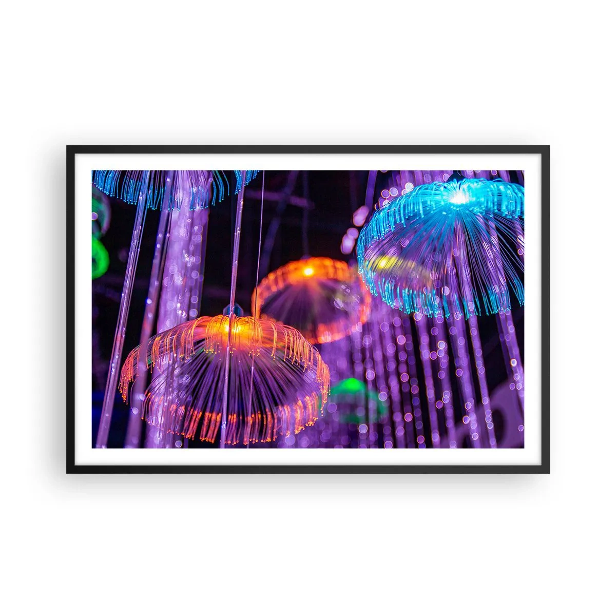 Poszter fehér keretben - Világító szökőkút - 91x61 cm