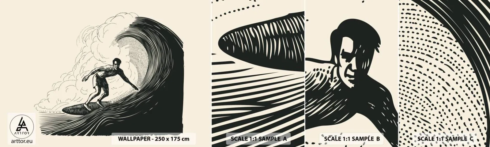 Fotótapéta Minta Öntapadós Deluxe Sticker - A hullámok királya - Hullám, Szörfözés, Sport - 100x30 cm