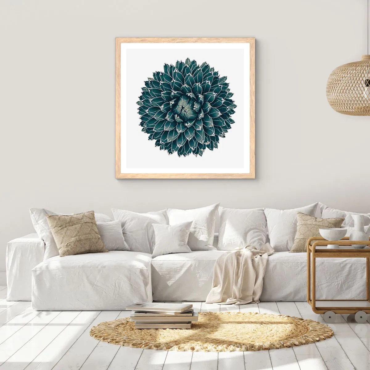 Poszter világos tölgy keretben - A sivatag csillaga - 40x40 cm