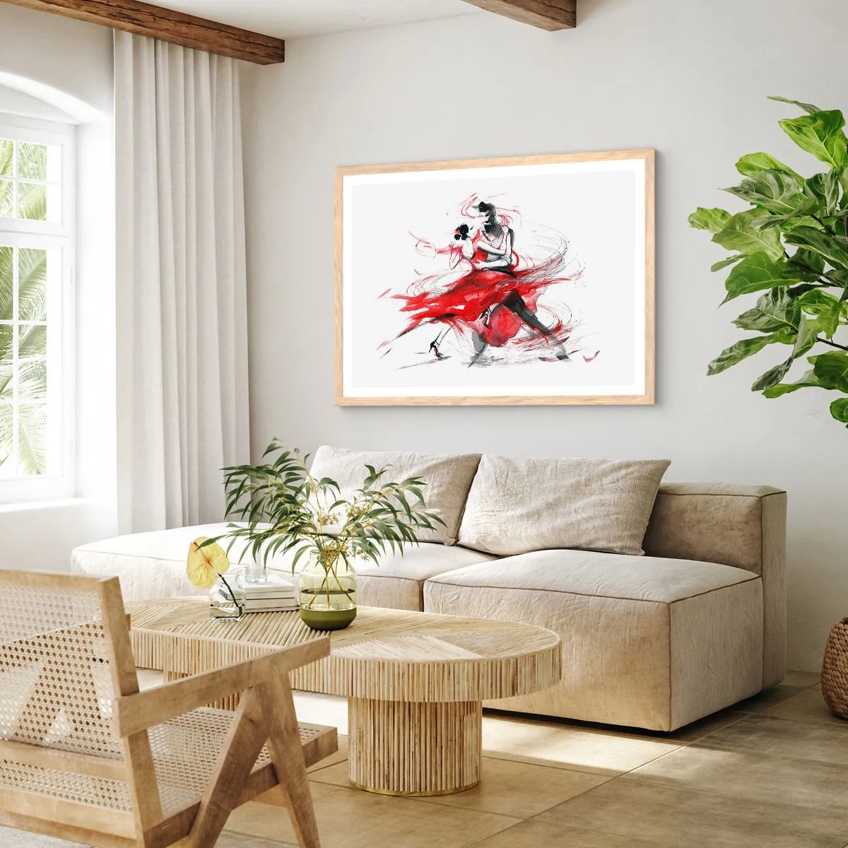 Poszter világos tölgy keretben - Tango - a szenvedély ritmusa - 70x50 cm