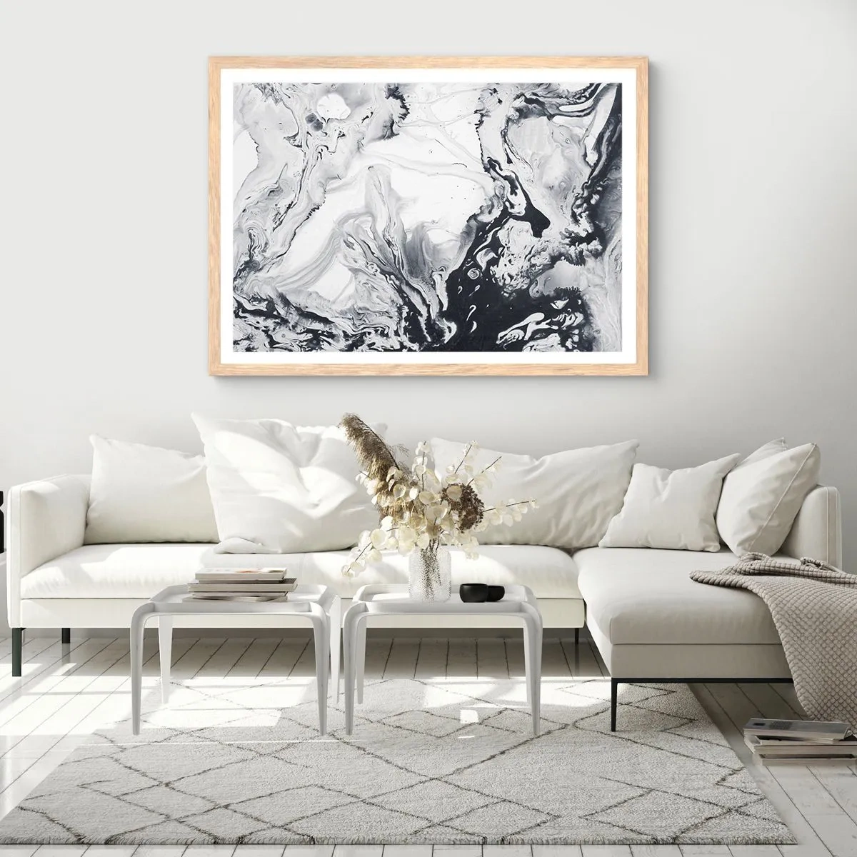 Poszter világos tölgy keretben - A Föld belseje - 70x50 cm