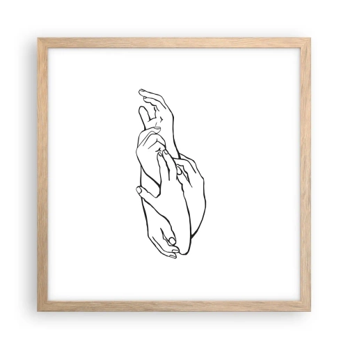 Poszter világos tölgy keretben - Jó érintés - 40x40 cm