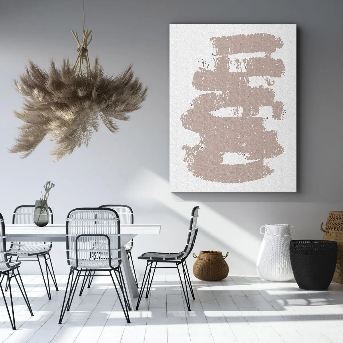 Vászonkép - Absztrakció lágy rózsaszínben - 50x70 cm