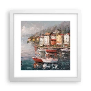 Poszter fekete keretben - Romantikus kikötő - 30x30 cm