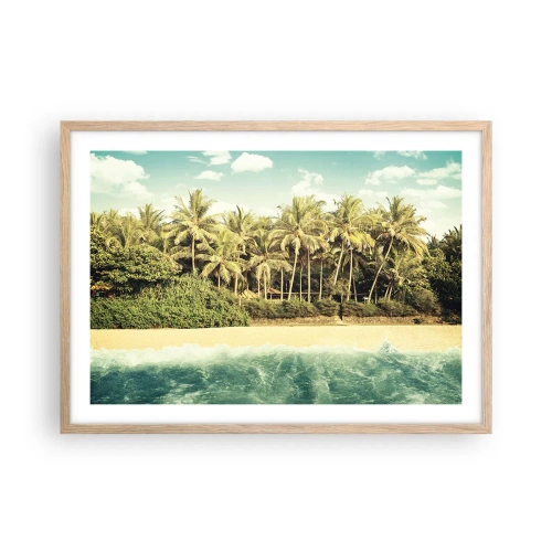 Poszter világos tölgy keretben - Talán itt? - 70x50 cm