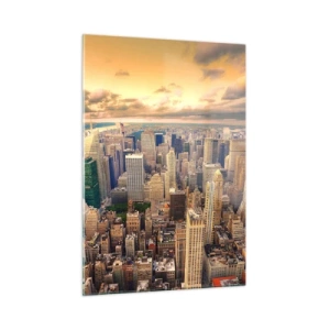 Üveg kép - Aranyozott metropolisz - 50x70 cm