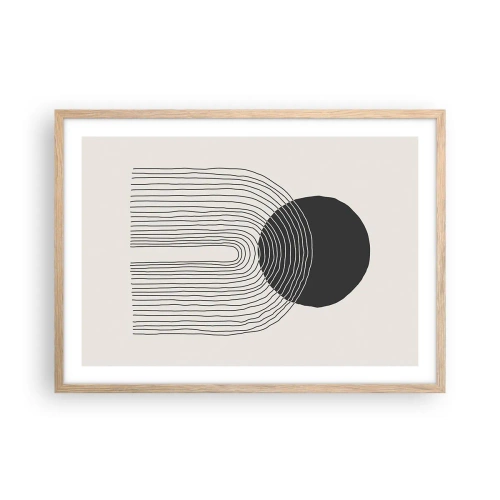 Poszter világos tölgy keretben - Remegés és biztosság - 70x50 cm