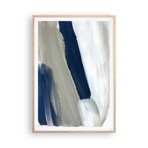 Poszter világos tölgy keretben - Találkozás a fehérrel - 70x100 cm