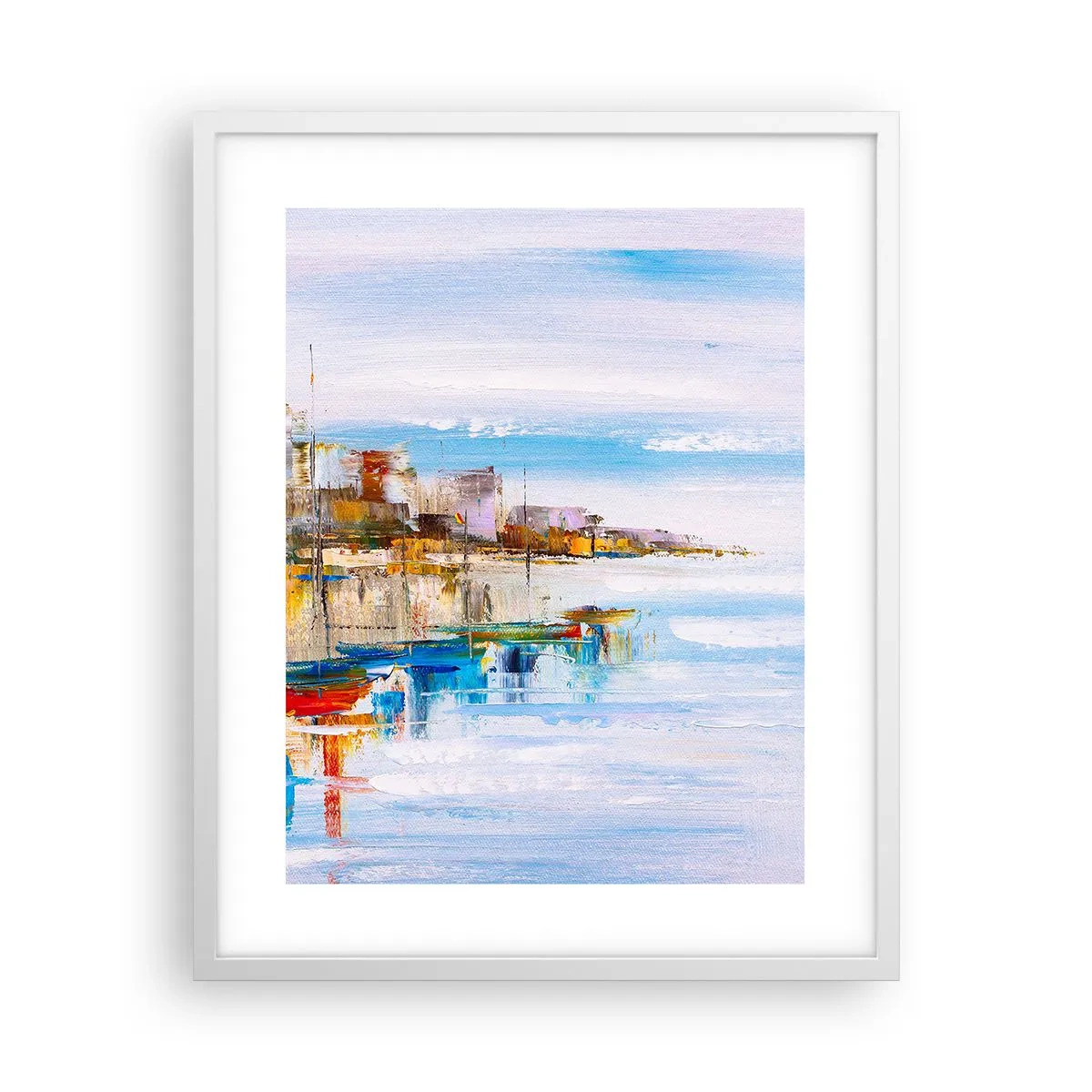 Poszter fekete keretben - Sokszínű városi kikötő - 40x50 cm