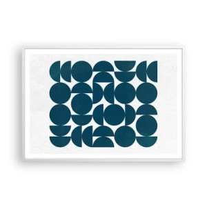 Poszter fekete keretben - Körök és félkörök - 100x70 cm