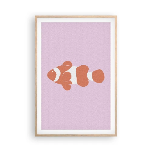 Poszter világos tölgy keretben - Illik a korall az arcához és a farkához - 61x91 cm