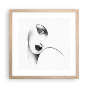 Poszter világos tölgy keretben - Łempicka stílusában - 40x40 cm