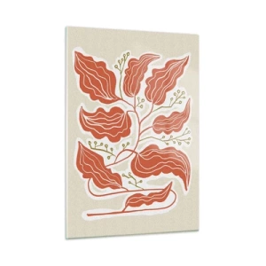 Üveg kép - Népi és korall - 50x70 cm