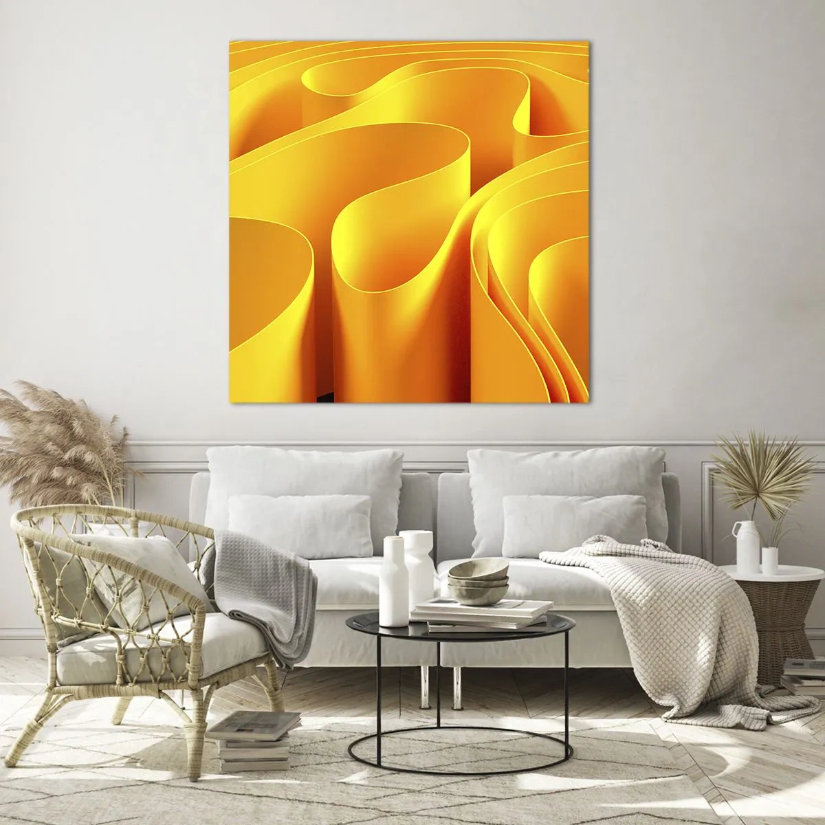 Üveg kép - Mint a nap hullámai - 30x30 cm