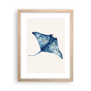 Poszter világos tölgy keretben - Élet kékben - 30x40 cm