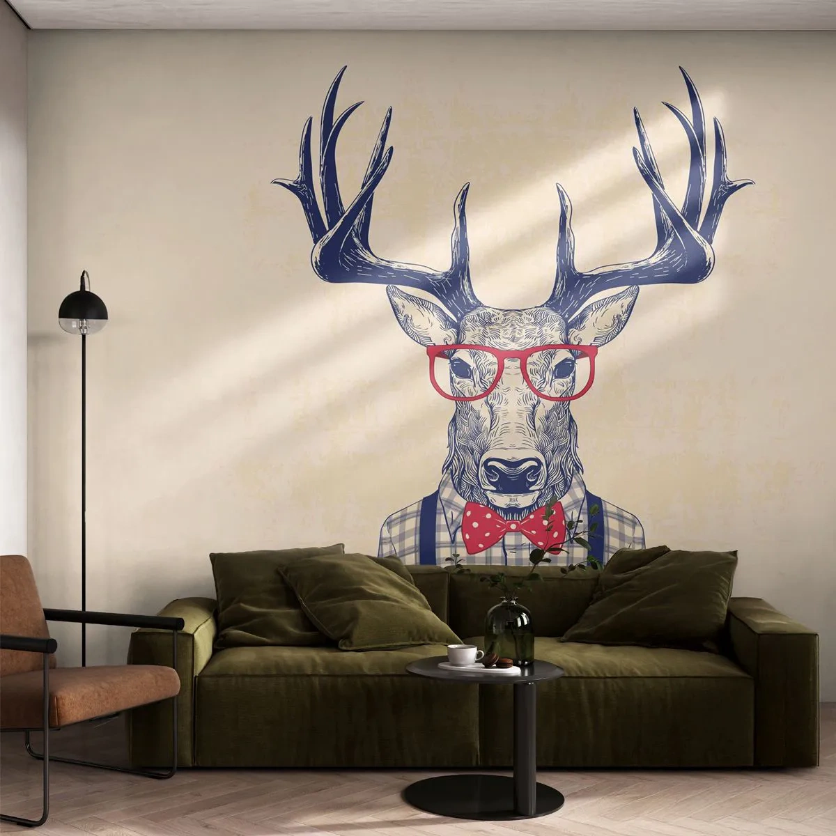 Fotótapéta Standard Eco - Mókás extravagancia - Absztrakció, Szarvas, Hipszter - 400x280 cm