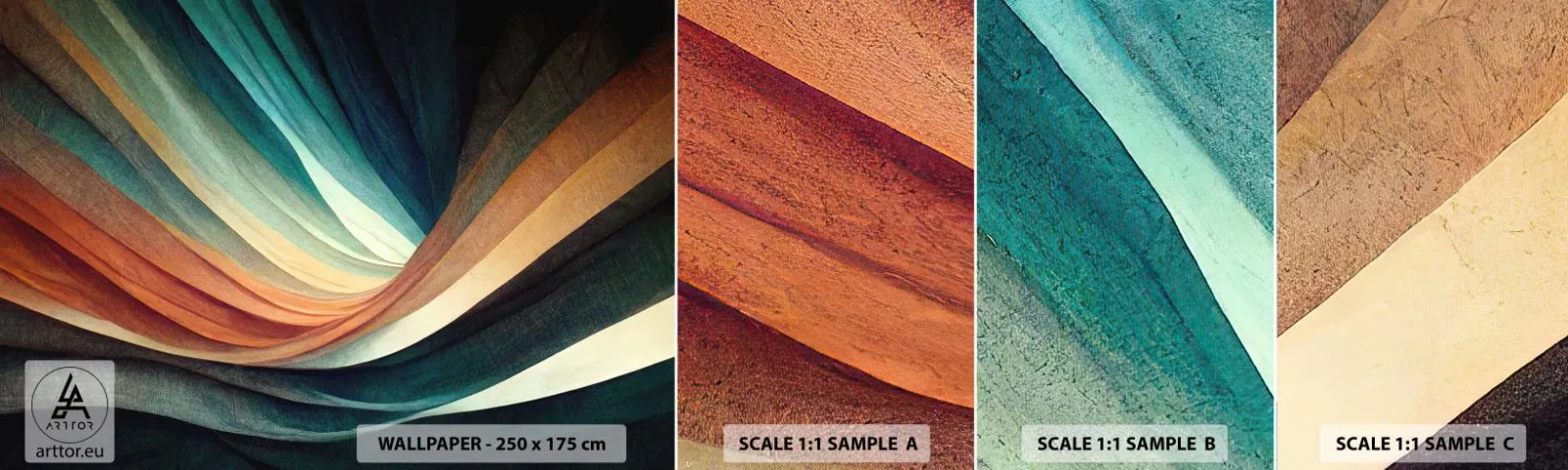 Fotótapéta Minta Öntapadós Deluxe Sticker - Színekből szőtt - Darab, Absztrakció, Vonalak - 100x30 cm