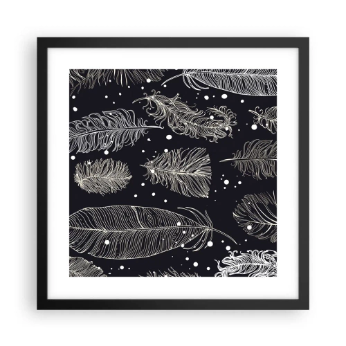 Poszter fehér keretben - Tollas csipke - 40x40 cm