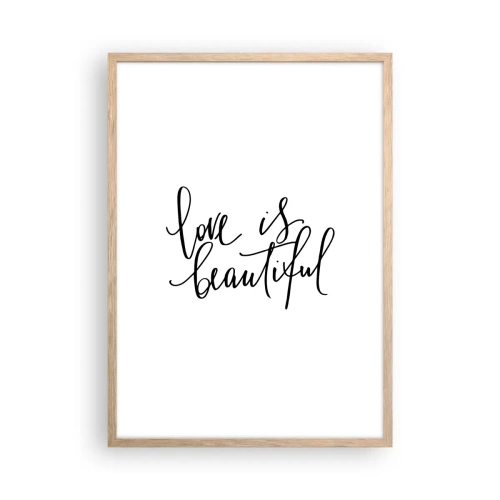 Poszter világos tölgy keretben - Olvass és ismételj - 50x70 cm