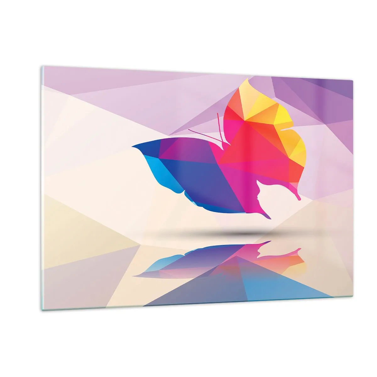 Üveg kép - Szivárvány pillangó - 120x80 cm