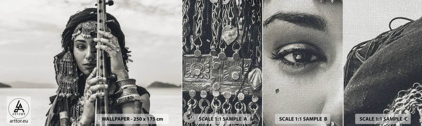 Fotótapéta Minta Premium Canvas - Csak a keleti zene - Nő, Boho, Ékszerek - 100x30 cm