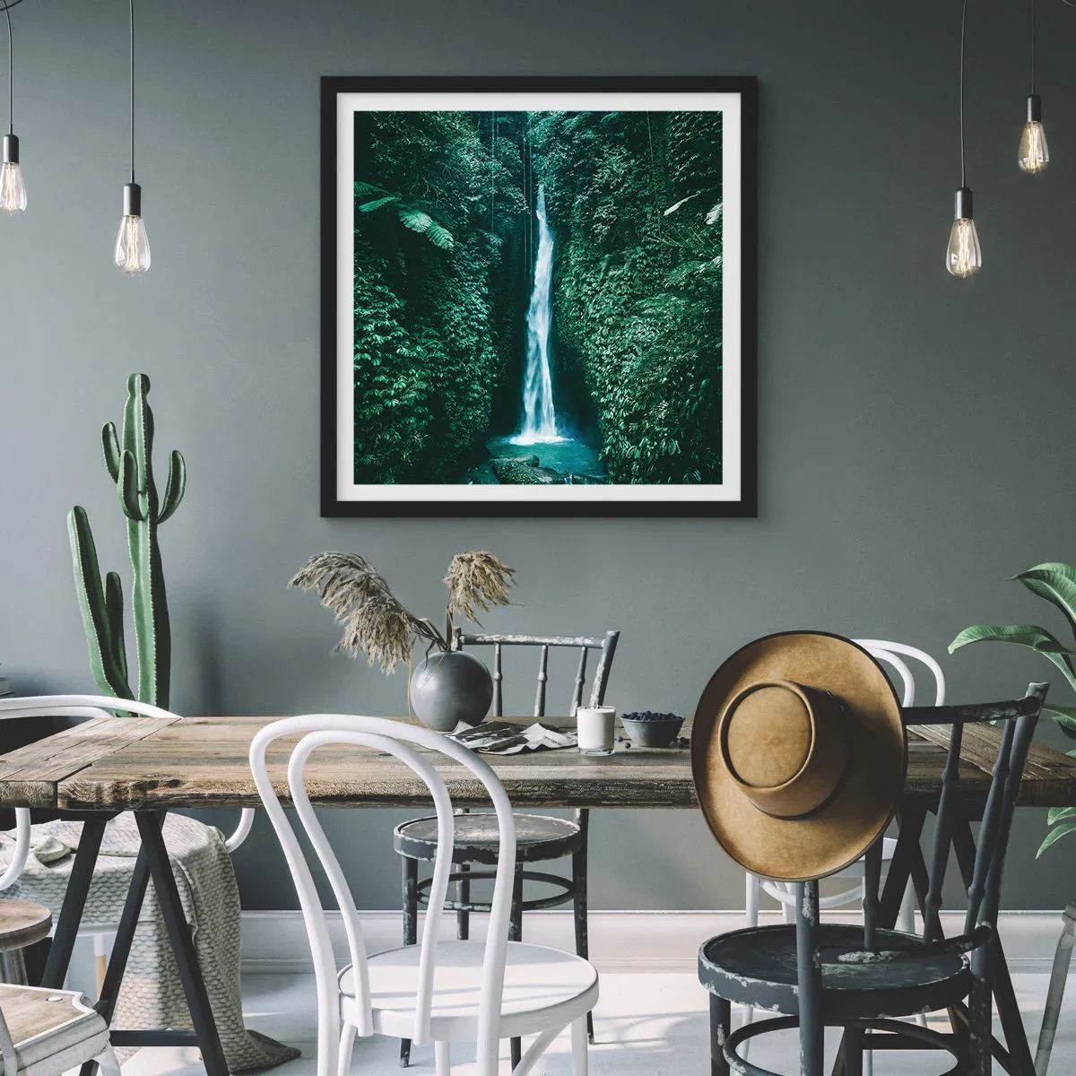 Poszter fehér keretben - Trópusi gyógyforrás - 60x60 cm