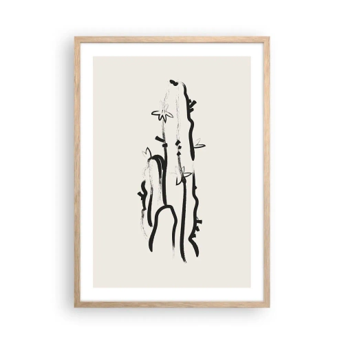 Poszter világos tölgy keretben - Virágzó gyógynövény - 50x70 cm