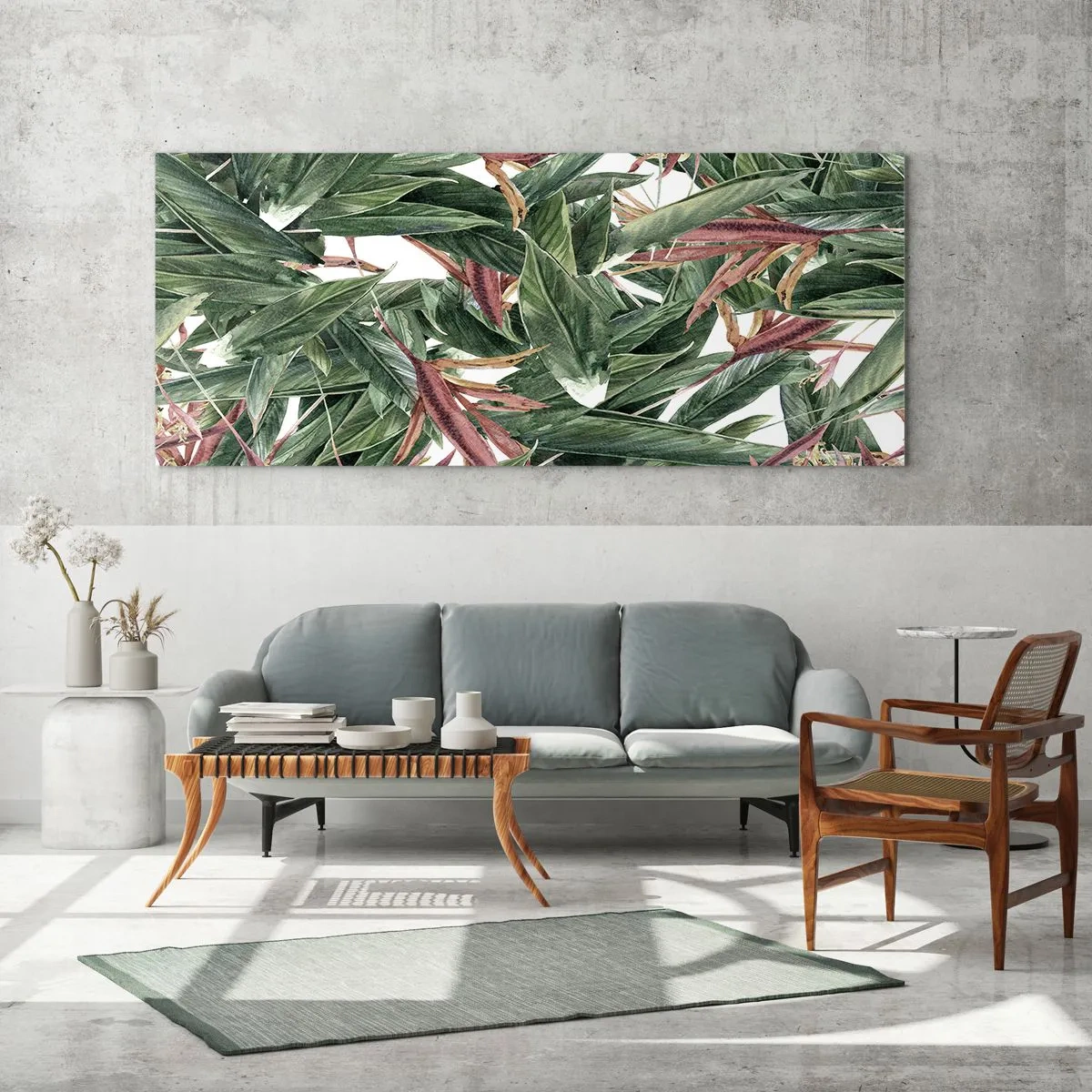 Üveg kép - Smaragd-lila bozót - 120x50 cm