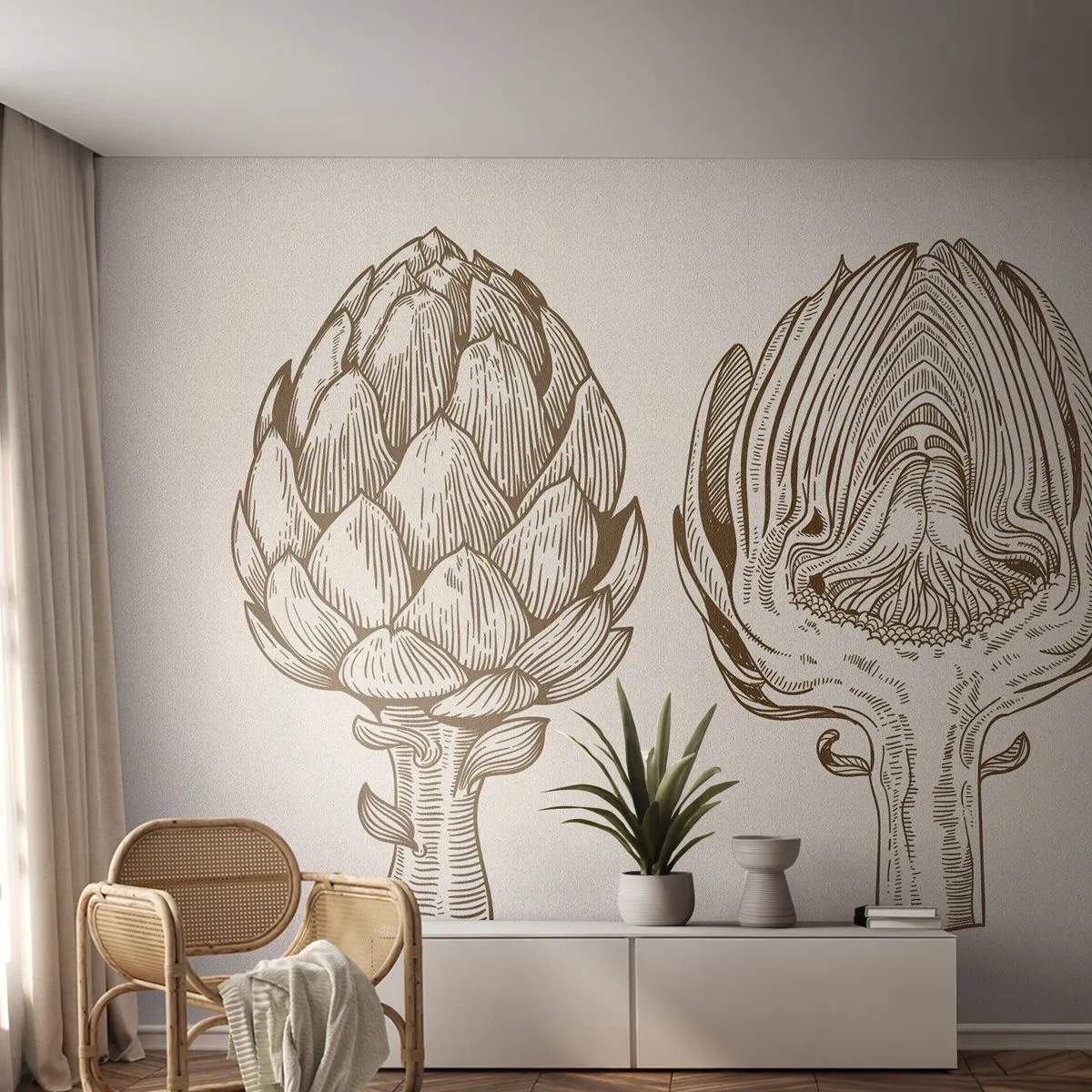 Öntapadós Fotótapéta Deluxe Sticker - Anatómia lecke - Articsóka, Konyha, Zöldségek - 250x175 cm