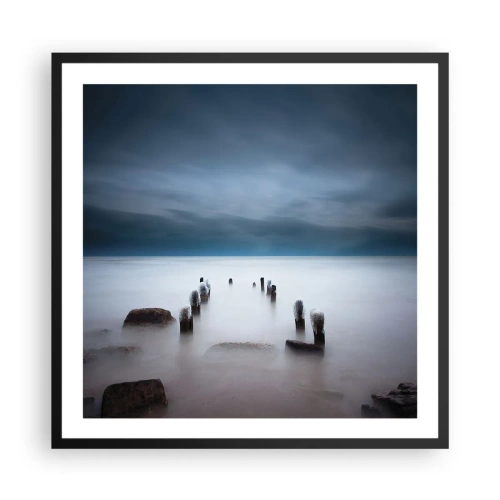 Poszter fehér keretben - Töprengő tó - 60x60 cm