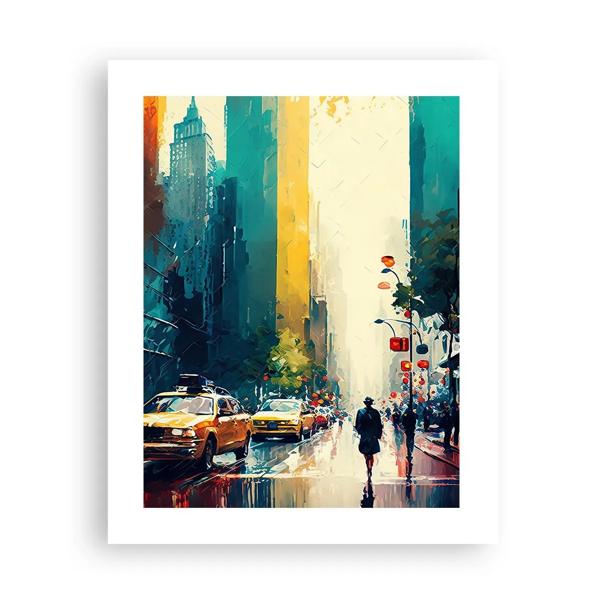 Poszter - New York - itt még az eső is színes. - 40x50 cm