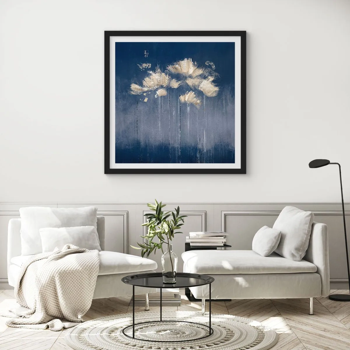 Poszter fehér keretben - Mint szirmok a szélben - 60x60 cm